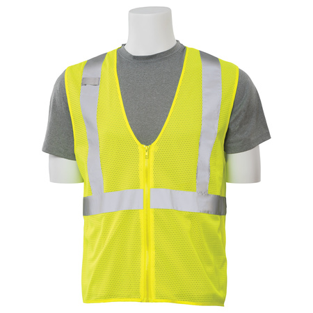 ERB SAFETY Safety Vest, Economy, Mesh, Class 2, S363, Hi-Viz Lime, 4XL 61450